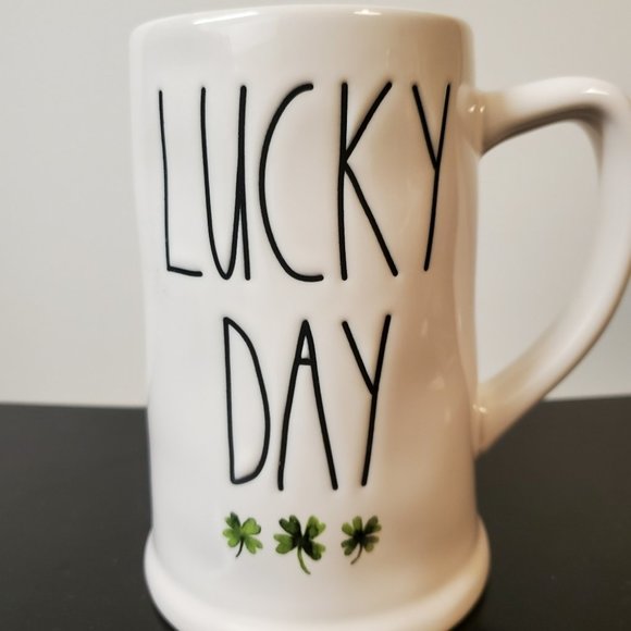 RAE  DUNN - Lucky Day Beer Stein / Coffee Mug - Picture 4 of 5